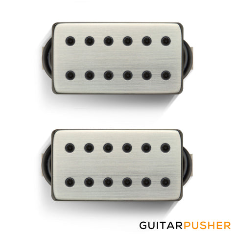 Bareknuckle Juggernaut Calibrated Humbucker Set, Covered Brushed Nickel, Black Bolts
