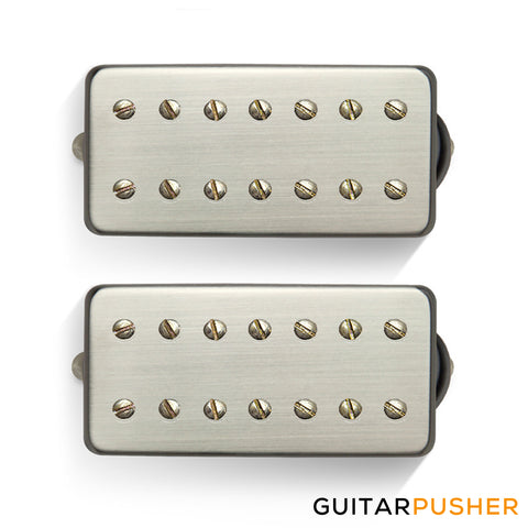 Bareknuckle Juggernaut 7-String Calibrated Set, Brushed Nickel Covers w/ Aged Nickel Screws