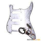 Bareknuckle Pre-wired White Pearloid Standard 3 ply 11-hole pickguard HSS + Electronics, White Parts