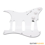 Bareknuckle Pre-wired Parchment White Standard 3 ply 11-hole pickguard SSS + Electronics, Parchment White Parts