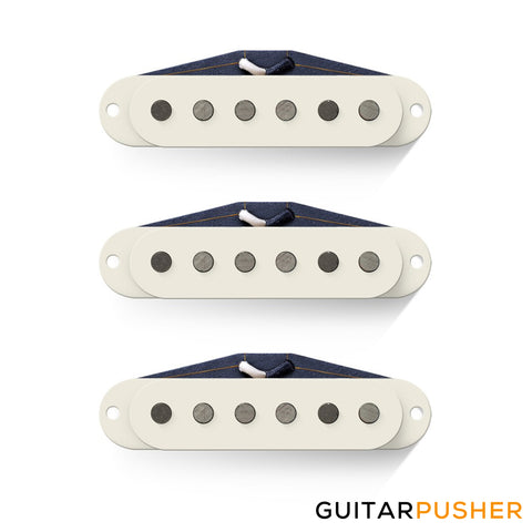 Bareknuckle Apache Calibrated Strat Pickup Set, RWRP, Vintage Stagger, Parchment White