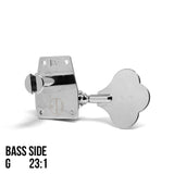 Graphtech Single Ratio Tuner for Bass Vintage Style - Chrome - GuitarPusher