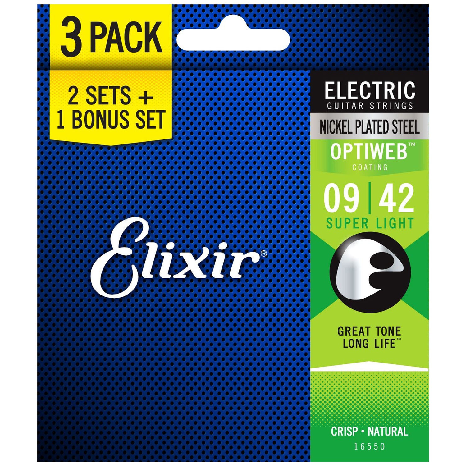 Guitar　(9　Optiweb　with　Strings　24　16　Super　Nickel　Light　11　3-Pack　32　Steel　Plated　Electric　Coating　42)　Elixir　Electric