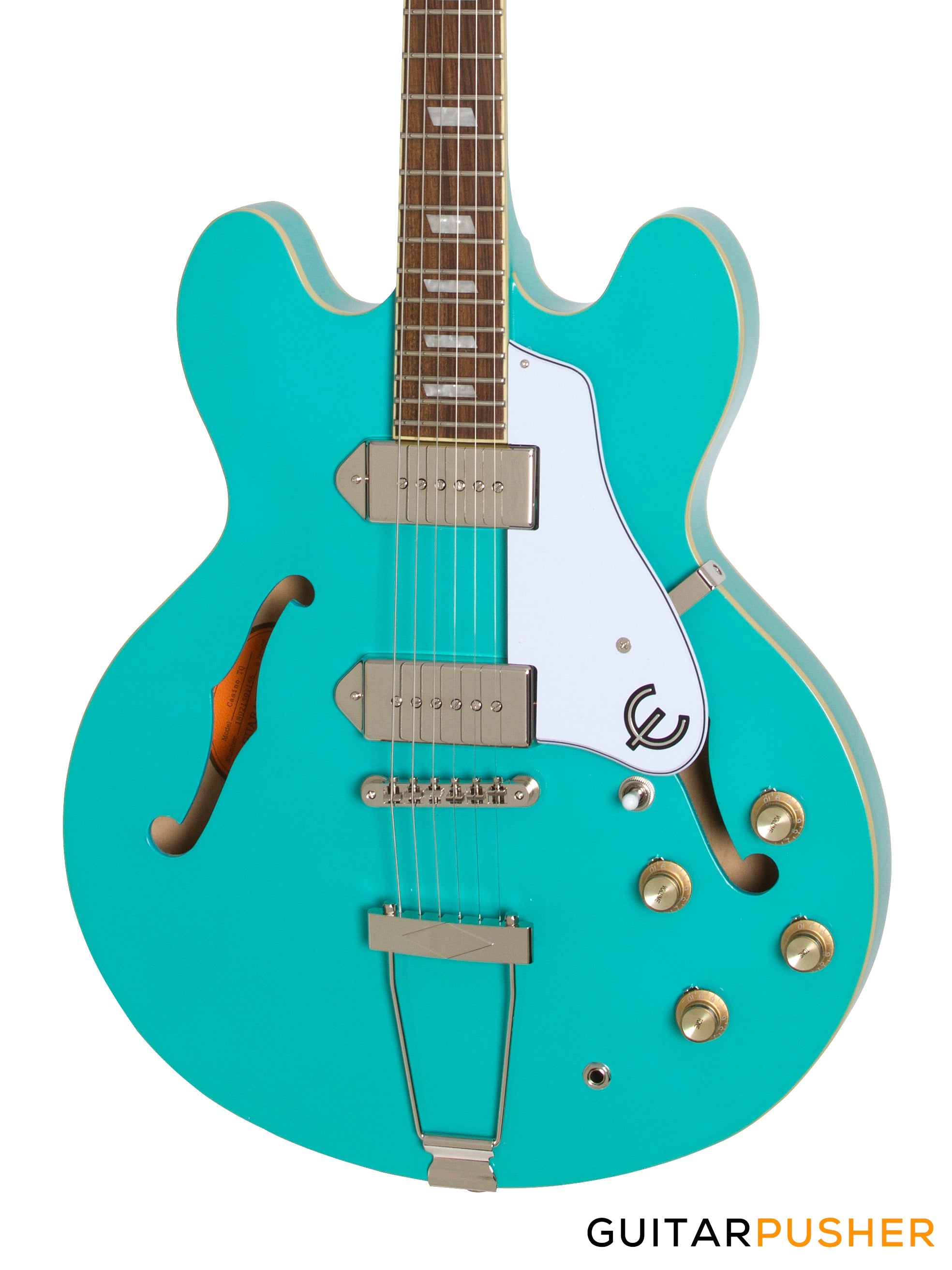 Epiphone Casino Full Hollow Electric Guitar - Turquoise – GuitarPusher