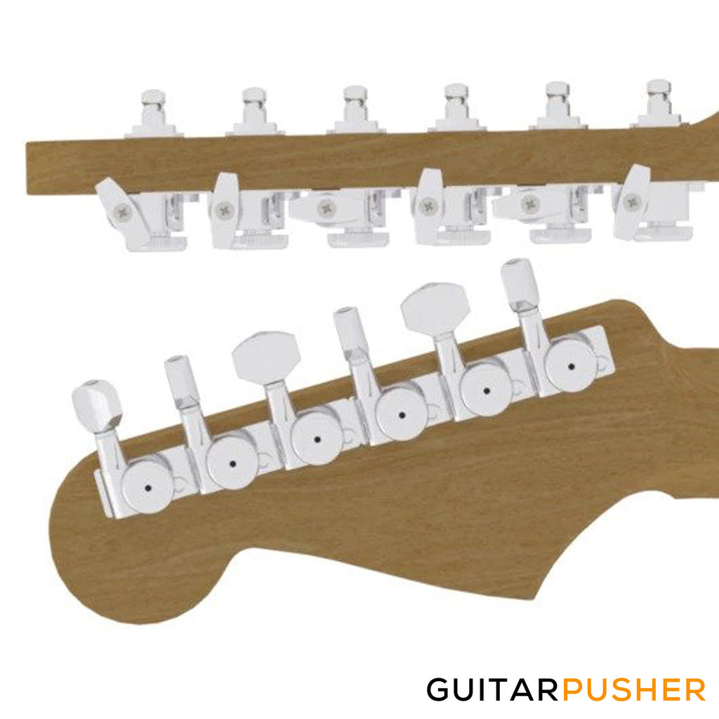 Hipshot Grip-Lock Closed Guitar Locking 6-In-Line Machine Head Set