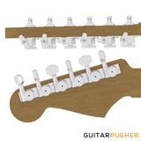 Hipshot Grip-Lock Closed Guitar Locking 6-In-Line Machine Head Set (Chrome)