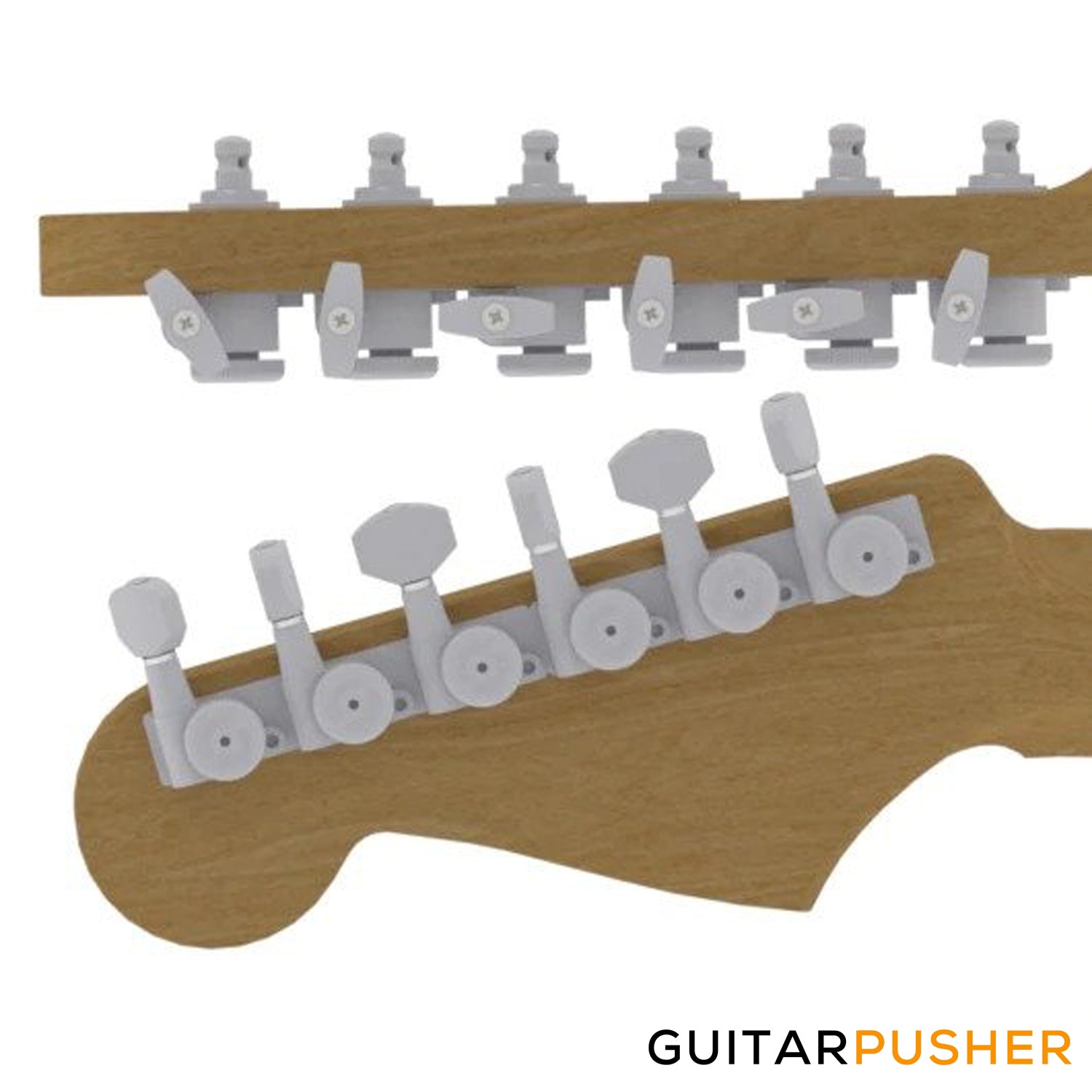 Hipshot Grip-Lock Closed Guitar Locking 6-In-Line Machine Head Set (Sa – GuitarPusher