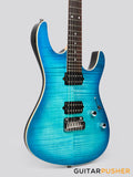 Leeky L-Series L15 S Style Electric Guitar (Flamed Maple Top/Rosewood Fingerboard) - Transblue