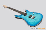 Leeky L-Series L15 S Style Electric Guitar (Flamed Maple Top/Rosewood Fingerboard) - Transblue
