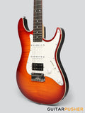 Leeky S Series S15 HSS S Style Electric Guitar (Flamed Maple Top/Rosewood Fingerboard) - Tobacco Sunburst