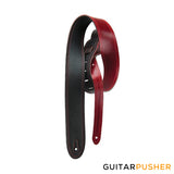 Perri's Leather Reversible 2" Deluxe Soft Italian Garment Leather Guitar Strap w/ Double Contrast Stitching