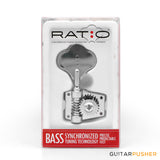 Graphtech Ratio 4-String 4-in-Line Open Back Classic Clover Leaf Bass Machine Heads PRB-4401-C0