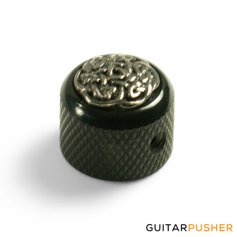 Q-Parts Dome Knob w/ Celtic Weave Inlay (Black)