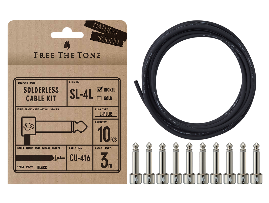 Free The Tone Solderless Patch Cable Kit 10 SL plugs 10ft CU-416 Free The Tone Solderless Patch Cable Kit 10 SL plugs 10ft CU-416