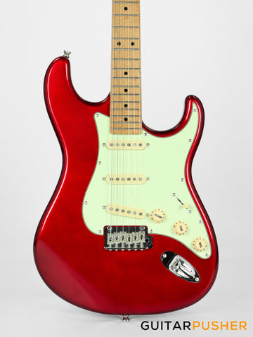 Tagima New T-635 Classic Series S Style Electric Guitar - Metallic Red (Maple Fingerboard/Mint Green Pickguard)