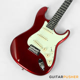 Tagima New T-635 Classic Series S Style Electric Guitar - Metallic Red (Rosewood Fingerboard/Mint Green Pickguard)