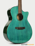 Tyma G-3 CBE Solid Sitka Spruce Top Mahogany Auditorium Acoustic-Electric Guitar with T-200 preamp (Ice Blue)