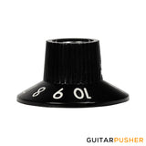 WD Witch Hat Knob 1-10, Skirted, Set Screw, Thin Numbers (Black)