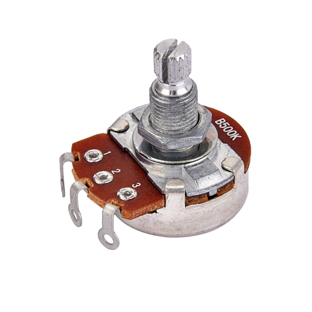 Alpha 500k Potentiometer Metric Size 8mm hole Tall Bushing 3/8 inch