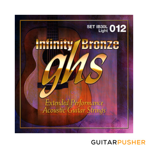 GHS Infinity Bronze Treated Acoustic Guitar Strings Extended Performance IB30L Light 12-54 (12 16 24 32 42 54)