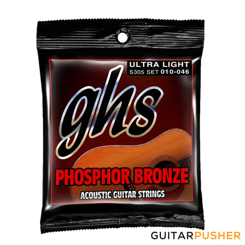 GHS Phosphor Bronze Acoustic Guitar Strings S305 Ultra Light 10-46 (10 13.5 20 26 36 46)