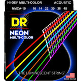 DR Neon Multi-Color Acoustic Guitar Strings - GuitarPusher