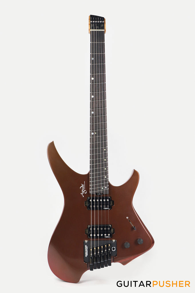 Aguda Black Hole Headless Electric Guitar Mahogany Body Ebony Fretboar ...