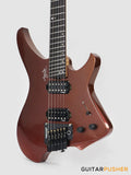 Aguda Black Hole Headless Electric Guitar Mahogany Body Ebony Fretboard - Copper Sparkle