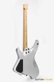 Aguda Black Hole Headless Electric Guitar Mahogany Body Ebony Fretboard, Fixed Bridge - Silver Sparkle