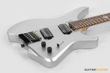 Aguda Black Hole Headless Electric Guitar Mahogany Body Ebony Fretboard, Fixed Bridge - Silver Sparkle