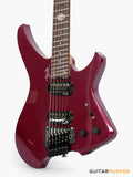 Aguda Black Hole Headless Electric Guitar Mahogany Body Ebony Fretboard - Metallic Magenta