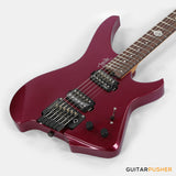Aguda Black Hole Headless Electric Guitar Mahogany Body Ebony Fretboard - Metallic Magenta