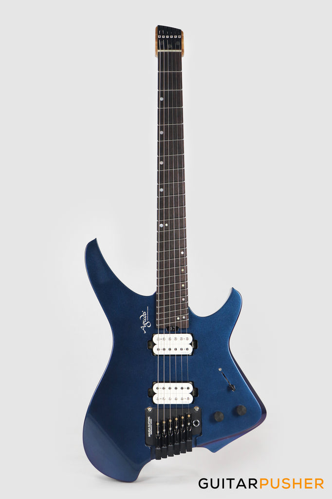 Aguda Black Hole Headless Electric Guitar Mahogany Body Ebony Fretboar ...