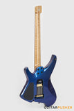 Aguda Black Hole Headless Electric Guitar Mahogany Body Ebony Fretboard - Metallic Neptune