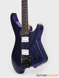 Aguda Black Hole Headless Electric Guitar Mahogany Body Ebony Fretboard - Metallic Neptune