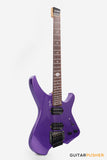 Aguda Black Hole Headless Electric Guitar Mahogany Body Ebony Fretboard - Metallic Purple