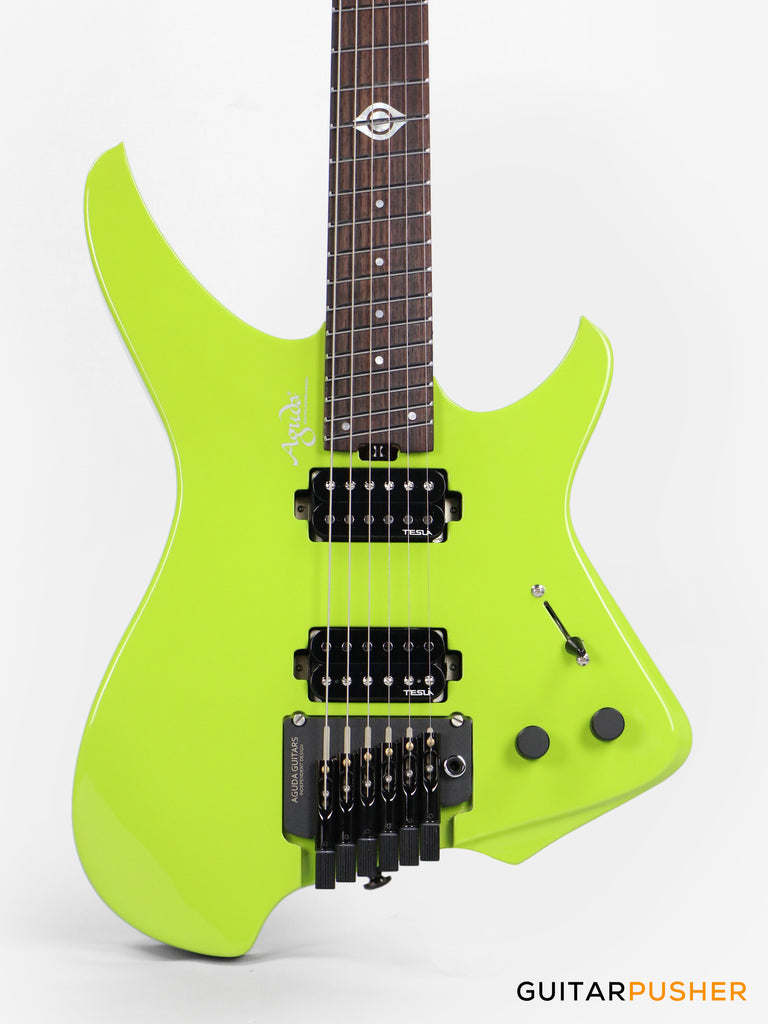 Aguda Black Hole Headless Electric Guitar Mahogany Body Ebony Fretboar ...