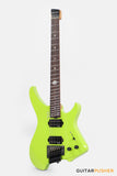 Aguda Black Hole Headless Electric Guitar Mahogany Body Ebony Fretboard - Neon Green