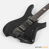 Aguda Black Hole Headless Electric Guitar Mahogany Body Ebony Fretboard - Sandblasted Red
