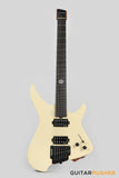 Aguda Black Hole Headless Electric Guitar Mahogany Body Ebony Fretboard - White Natural