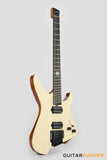 Aguda Black Hole Headless Electric Guitar Mahogany Body Ebony Fretboard - White Natural