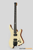 Aguda Black Hole Headless Electric Guitar Mahogany Body Ebony Fretboard - White Natural