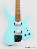 Aguda Musicboy Headless Electric Guitar Alder Body Roasted Maple Fretboard - Baby Blue