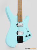 Aguda Musicboy Headless Electric Guitar Alder Body Roasted Maple Fretboard - Baby Blue