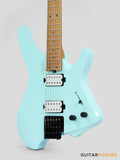 Aguda Musicboy Headless Electric Guitar Alder Body Roasted Maple Fretboard - Baby Blue