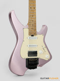 Aguda Musicboy Pro Headless Electric Guitar Alder Body Roasted Maple Fretboard - Burgundy Mist Metallic w/ Ivory Pickguard