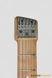 Aguda Musicboy Pro Headless Electric Guitar Alder Body Roasted Maple Fretboard - Sonic Blue w/ Cream Pickguard