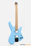 Aguda Musicboy Headless Electric Guitar Alder Body Roasted Maple Fretboard - Sonic Blue