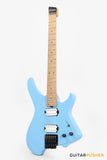 Aguda Musicboy Headless Electric Guitar Alder Body Roasted Maple Fretboard - Sonic Blue