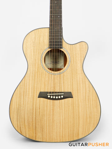 Alama Grand Auditorium Cutaway All-Solid Wood Gmelina/Philippine Mahogany Acoustic Guitar - Natural